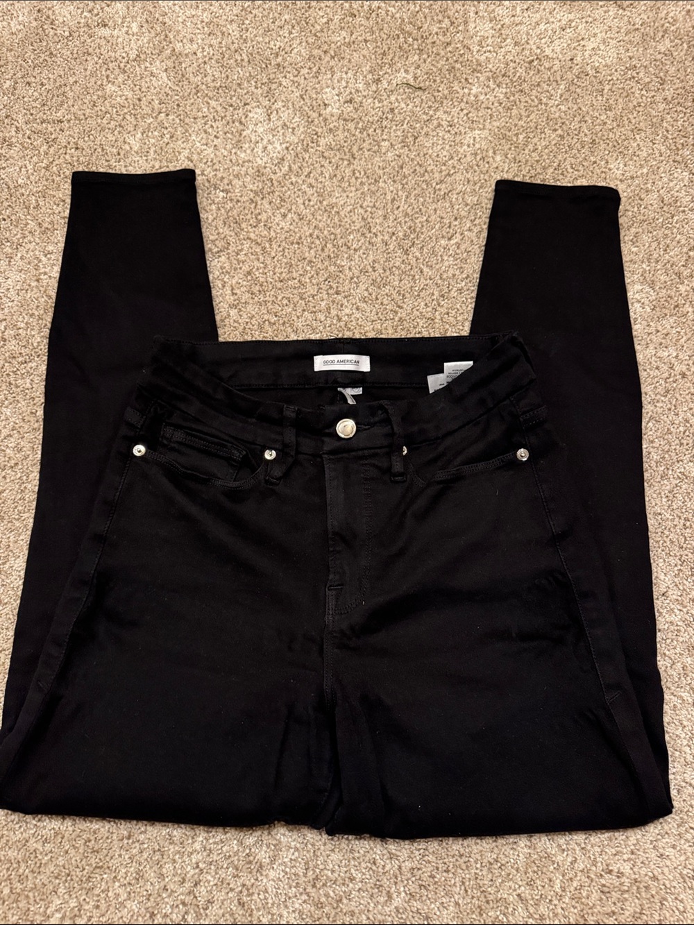 Good American Jet Black Good Legs Crop